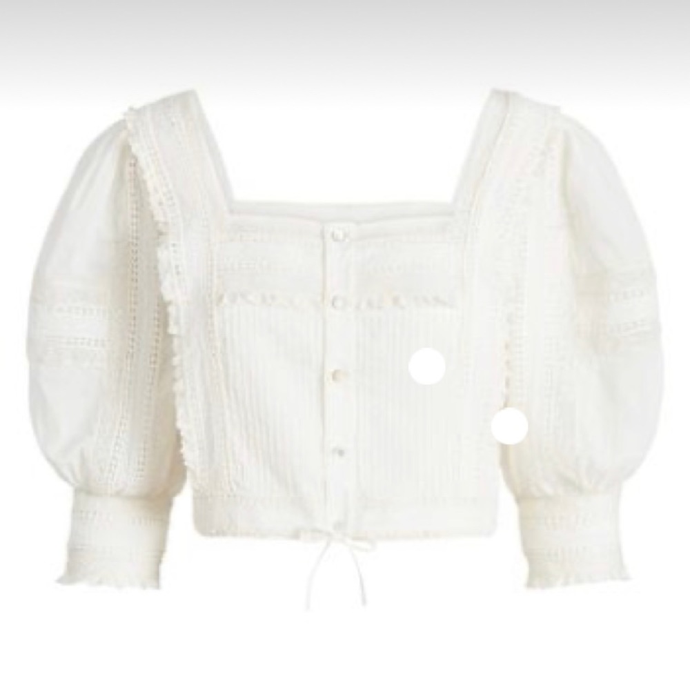 ISO Polo by Ralph Lauren Lace Cotton Voile Blouse